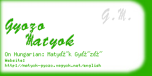 gyozo matyok business card